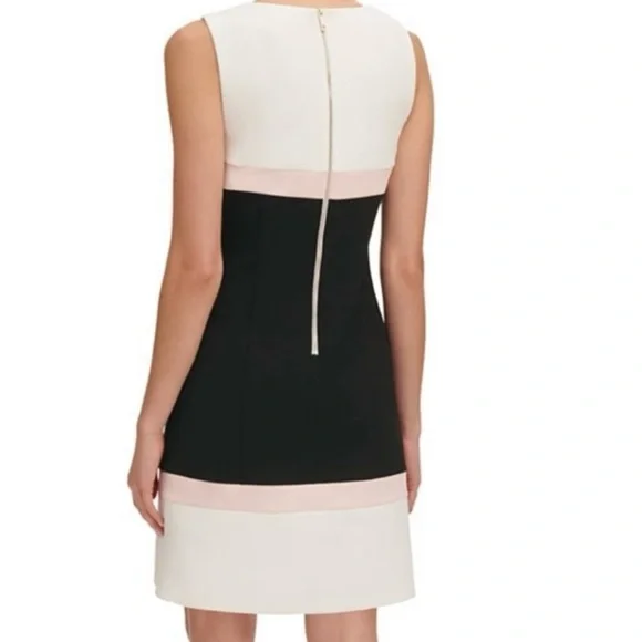 NEW Tommy Hilfiger Ponte Colorblock Shift Sheath Dress Sleeveless Women’s Sz 14 - Picture 3 of 6